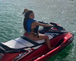 She enjoys adventure sports including water scooter in her free time.